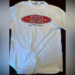 Pizza my heart white r shirt size medium men’s